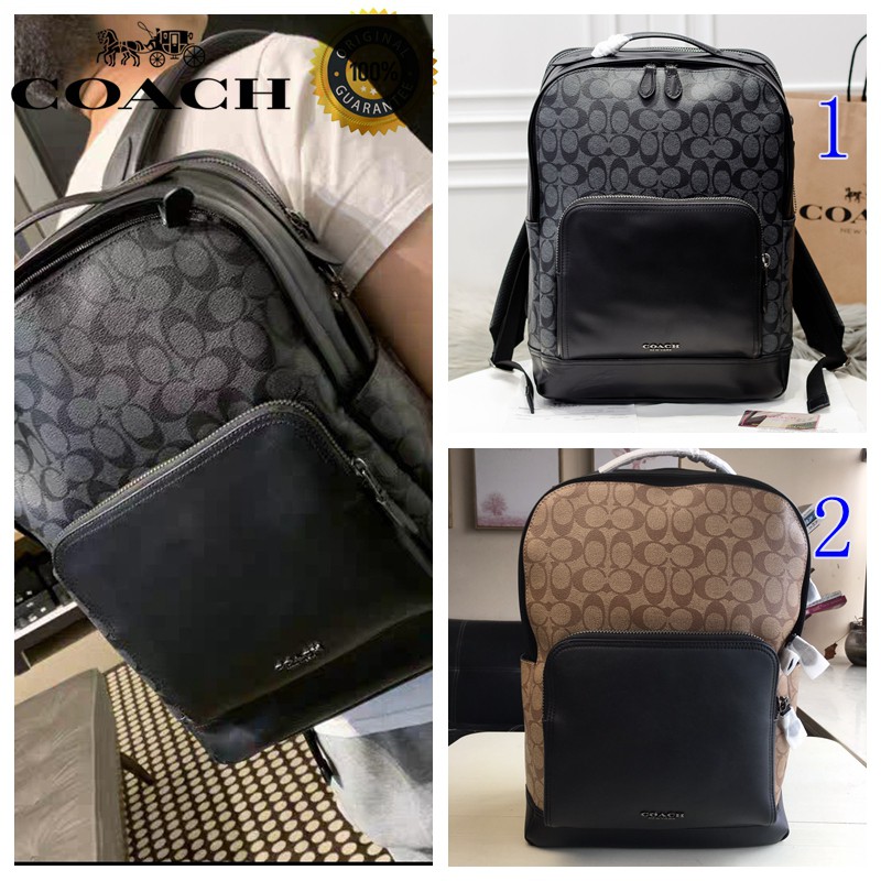 Coach men fashion backpack computer backpack large capacity in stock 38755  | Shopee Malaysia