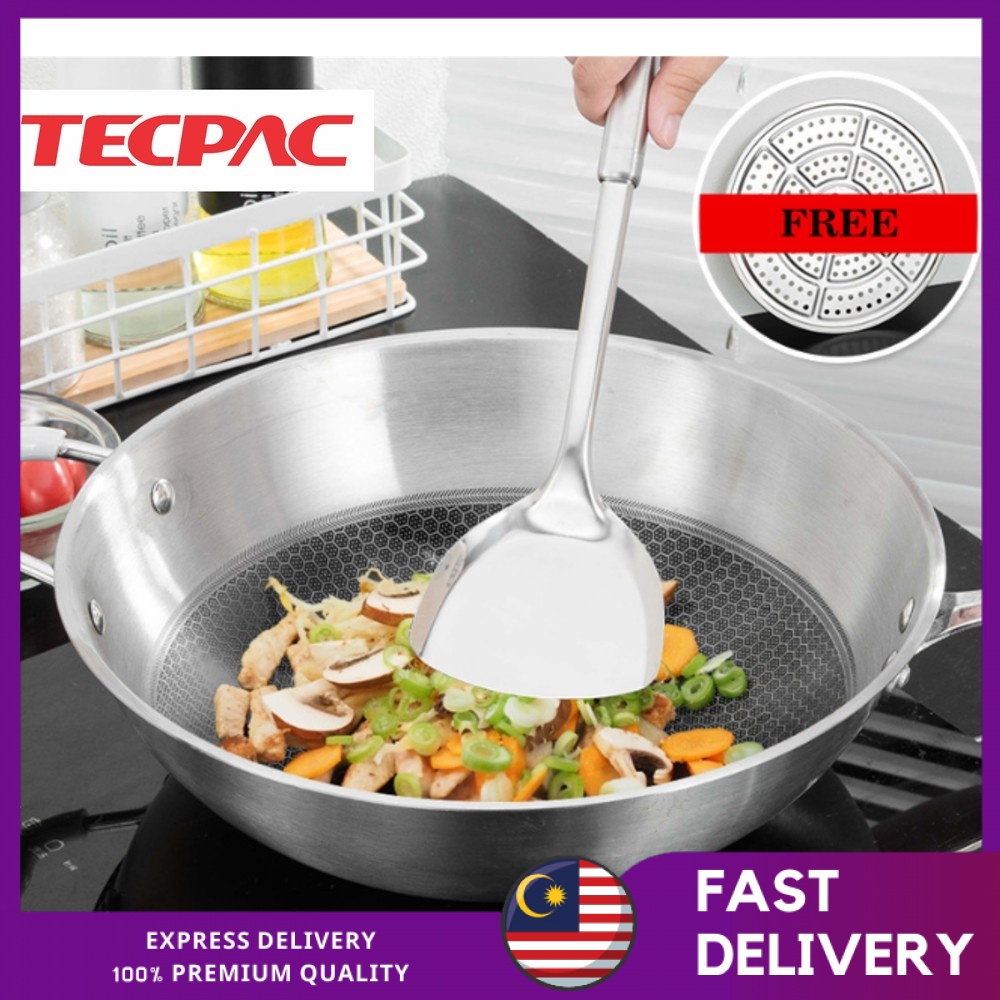 Tecpac 5 Layer 304 Stainless Steel Wok Pan 4 In 1 Honeycomb Non Stick