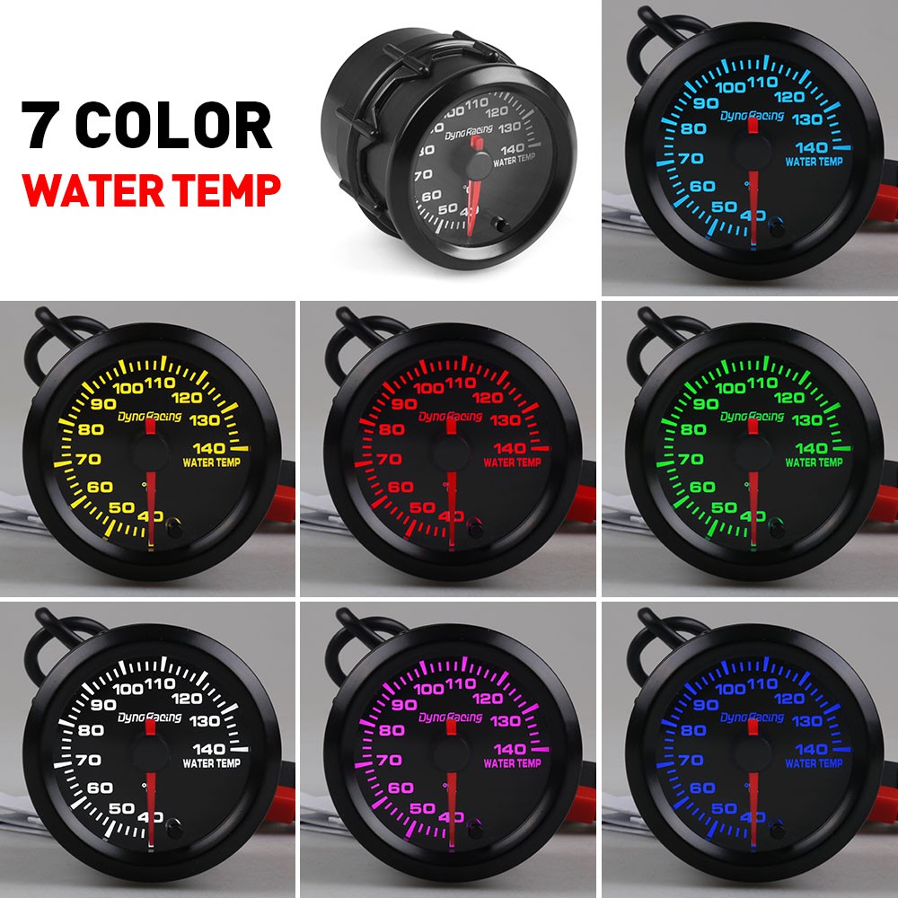 ZOPQOI 2 52MM Car White Led Water Temperature Gauge 40-120 Celsius With Water Temp Joint Pipe Sensor Adapter 1/8NPT Color : With 28mm adapter 