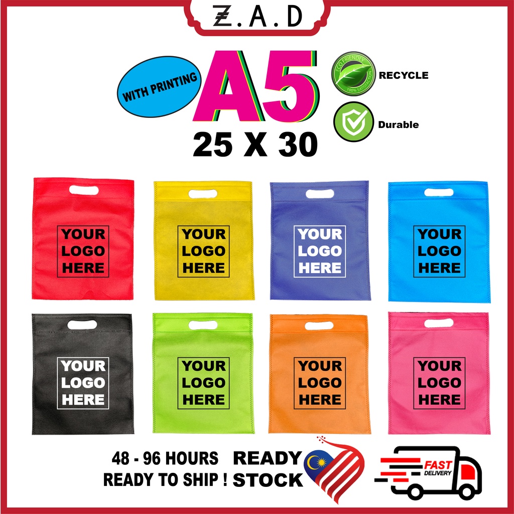 [SIAP PRINT] Non Woven Bag A5 Punch Hole, Shopping Bag, Eco Friendly Reusable, Custom Logo Door Gift