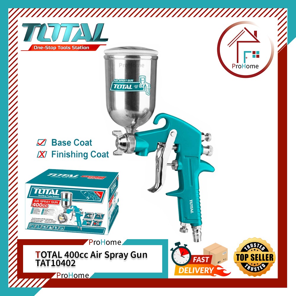 TOTAL TAT10402 400cc HVLP Air Spray Gun for Base Coat/ HVLP Air Spray