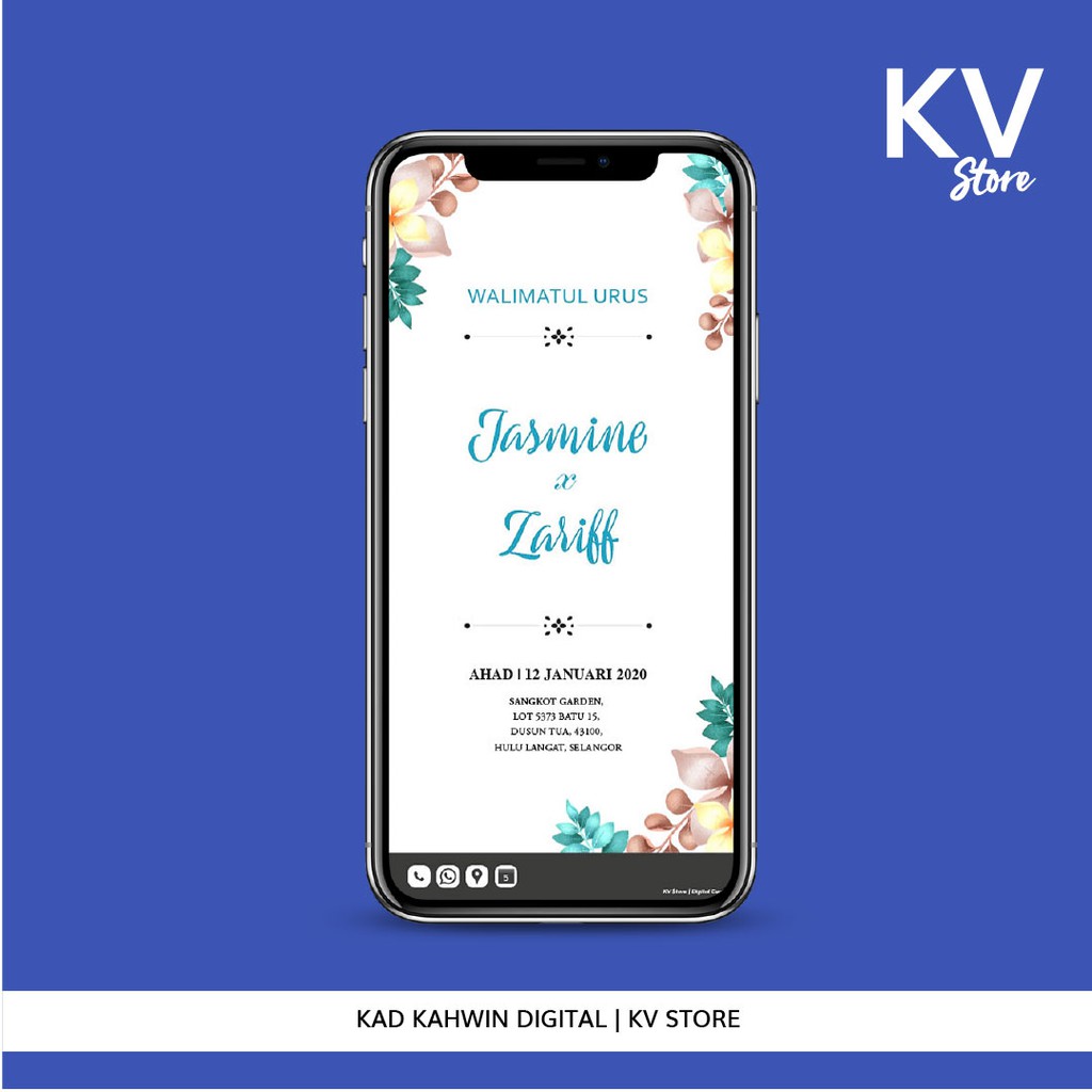 Kad Jemputan Kahwin Digital PDF  White Floral  Shopee Malaysia