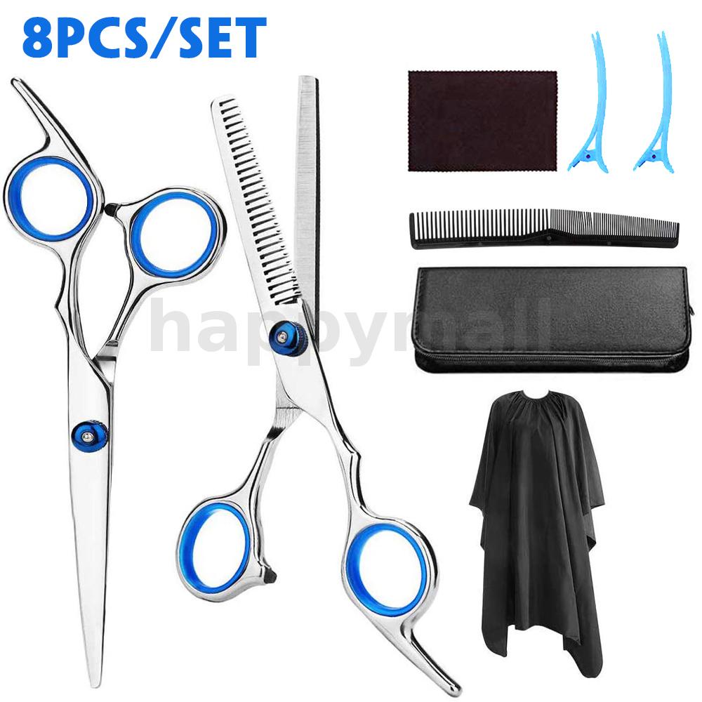 8 PCS Professional Stainless Steel Haircut Shears with Hair Cutting Scissors  Set | Shopee Malaysia