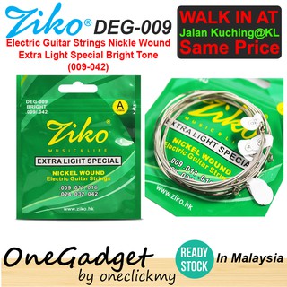 [🔥READY STOCK🔥] Ziko DEG-009 Electric Guitar Strings Nickle Wound Extra Light Special Bright Tone (009-042)