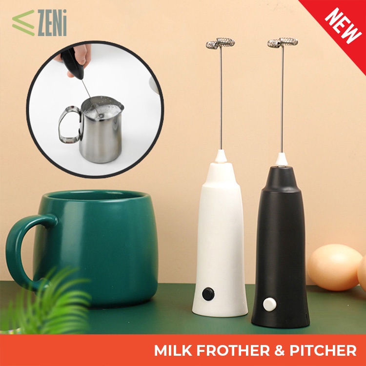 ZENi Milk Frother & Pitcher |  Milk Foam Maker & 550ml Stainless Steel Milk Frothing Pitcher