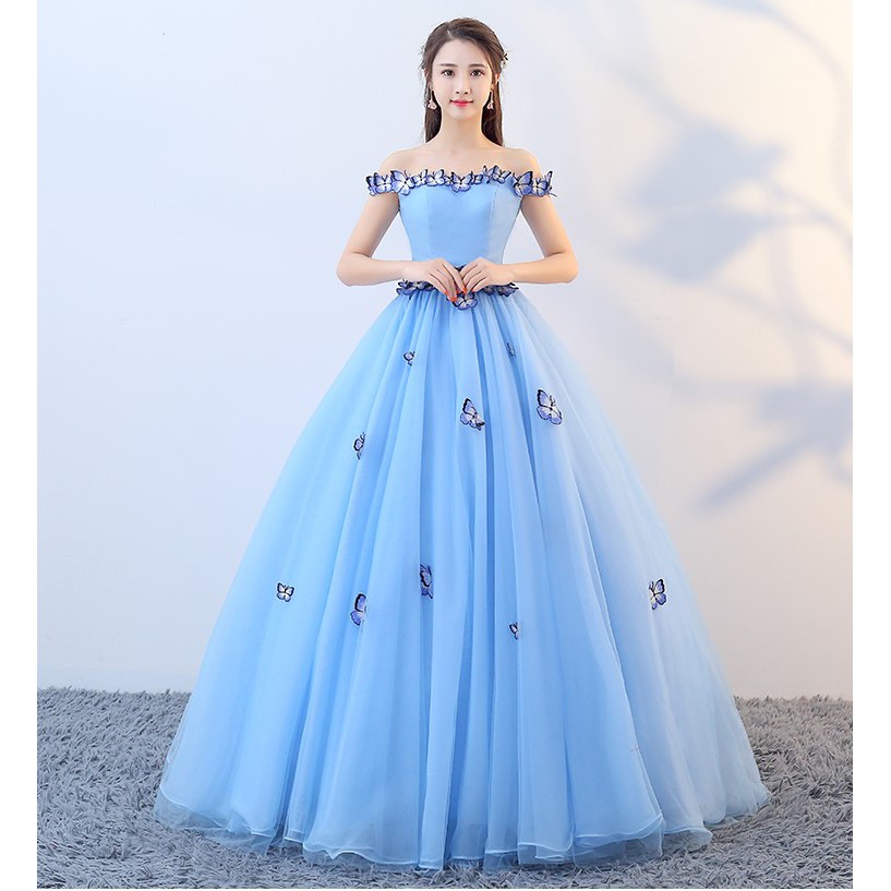 sky blue princess gown