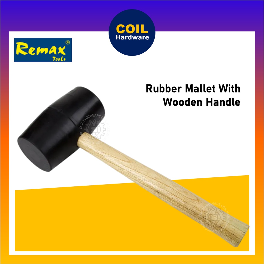 16oz 24oz REMAX / DOMINO Wood Handle Rubber Mallet Hammer / Tukul Mallet Getah REMAX / DOMINO