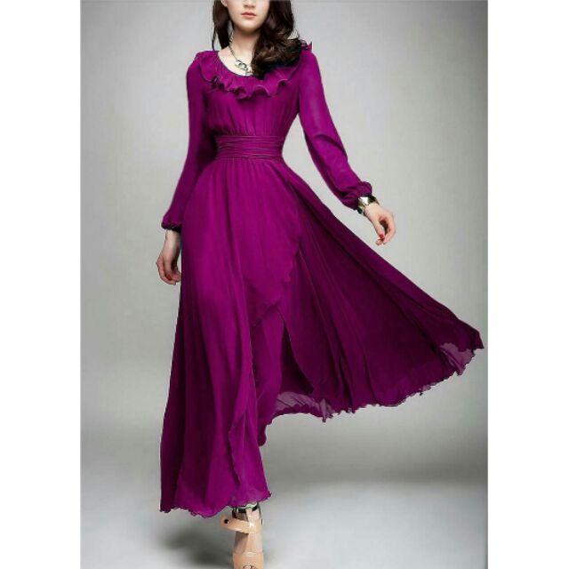 princess cut long dress