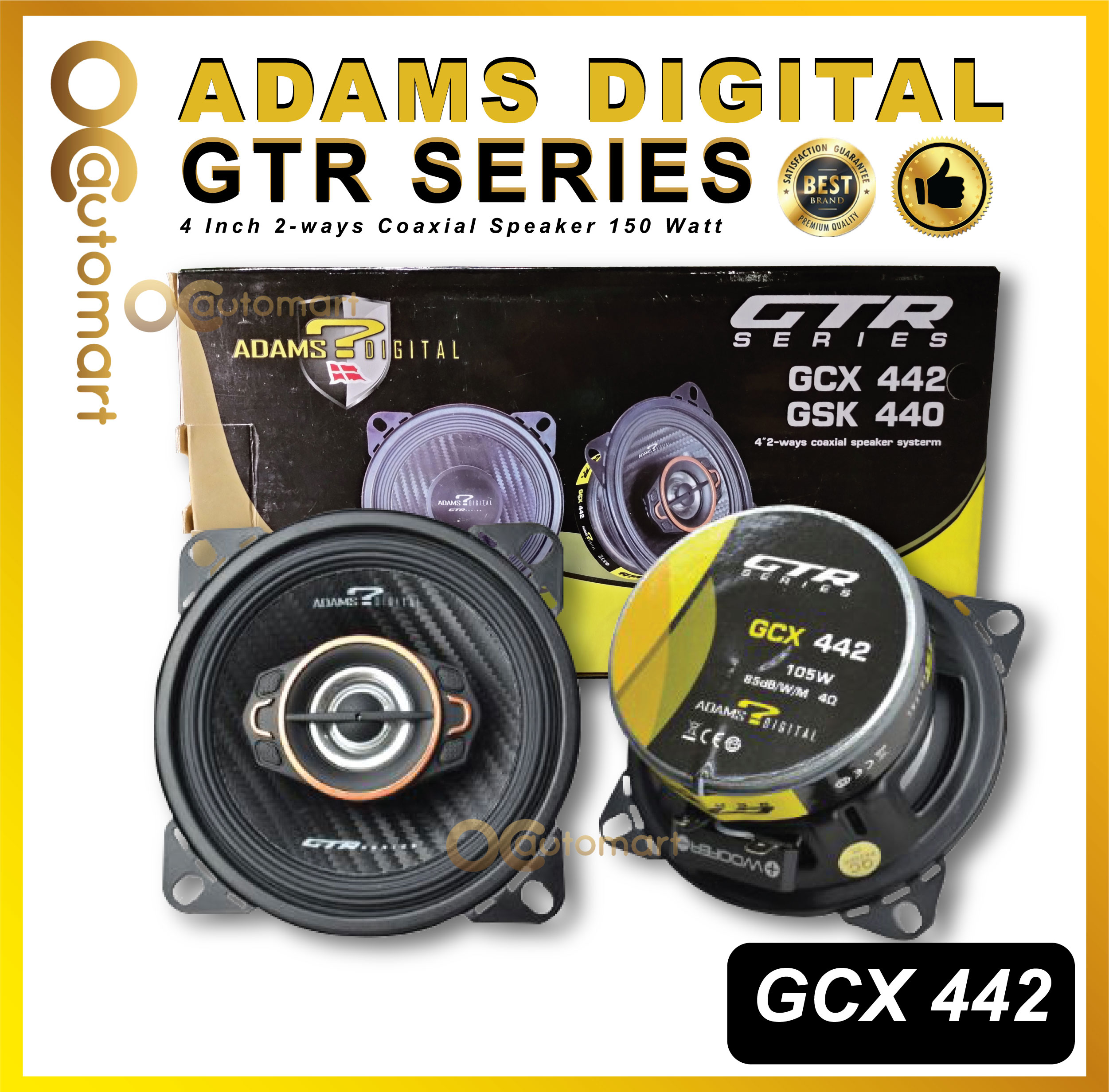 ADAMS DIGITAL GTR Series 4 Inch 2 ways Coaxial Speaker 150 Watt - GCX 442