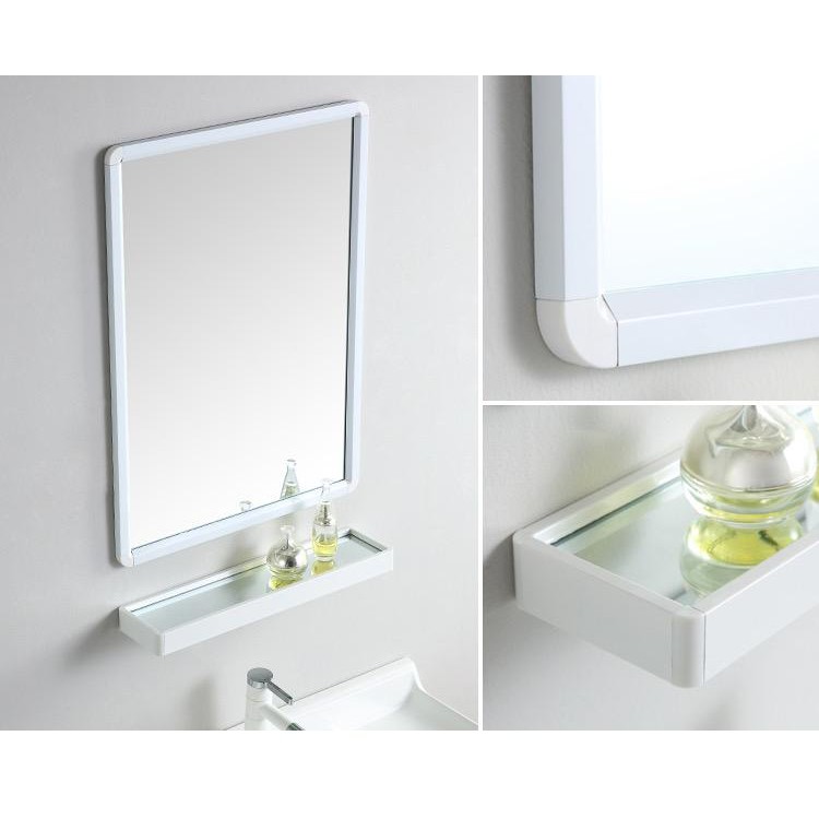 Glass Shelf Set Cermin Bilik, Bathroom Mirror And Shelf Set