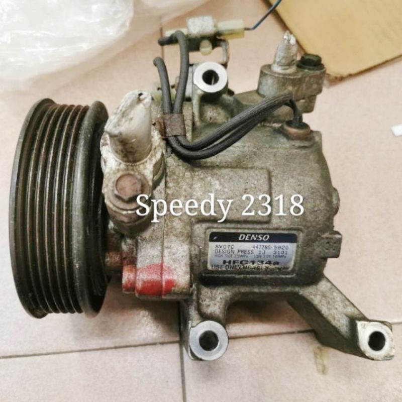 Compressor aircond PASSO original DENSO JAPAN sesuai utk MYVI2004 - 2011(halfcut condition)HARI NI PAYMENT HARI NI POST!