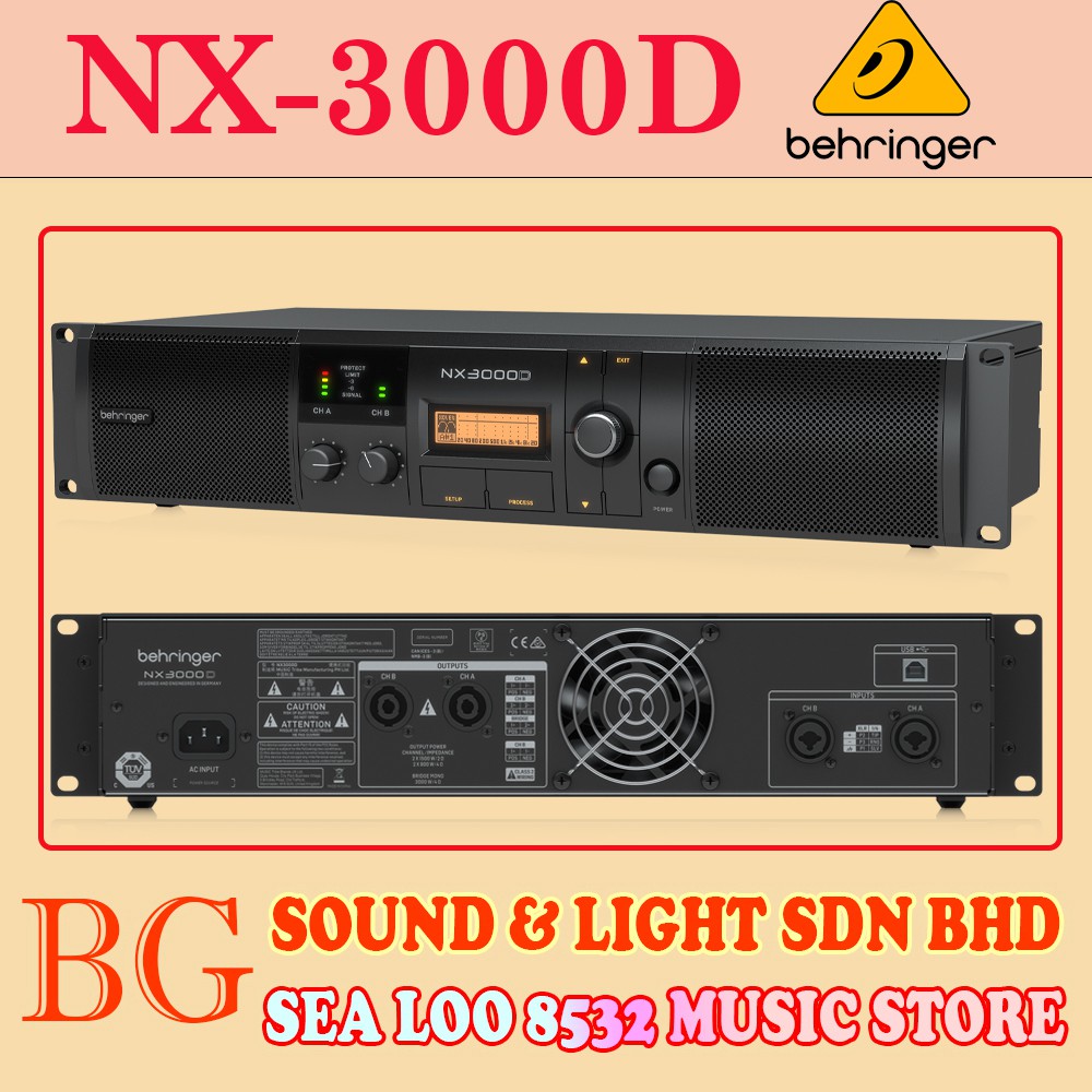 BEHRINGER NX3000D ULTRA-LIGHTWEIGHT 2X440W POWER AMPLIFIER WITH DSP ...