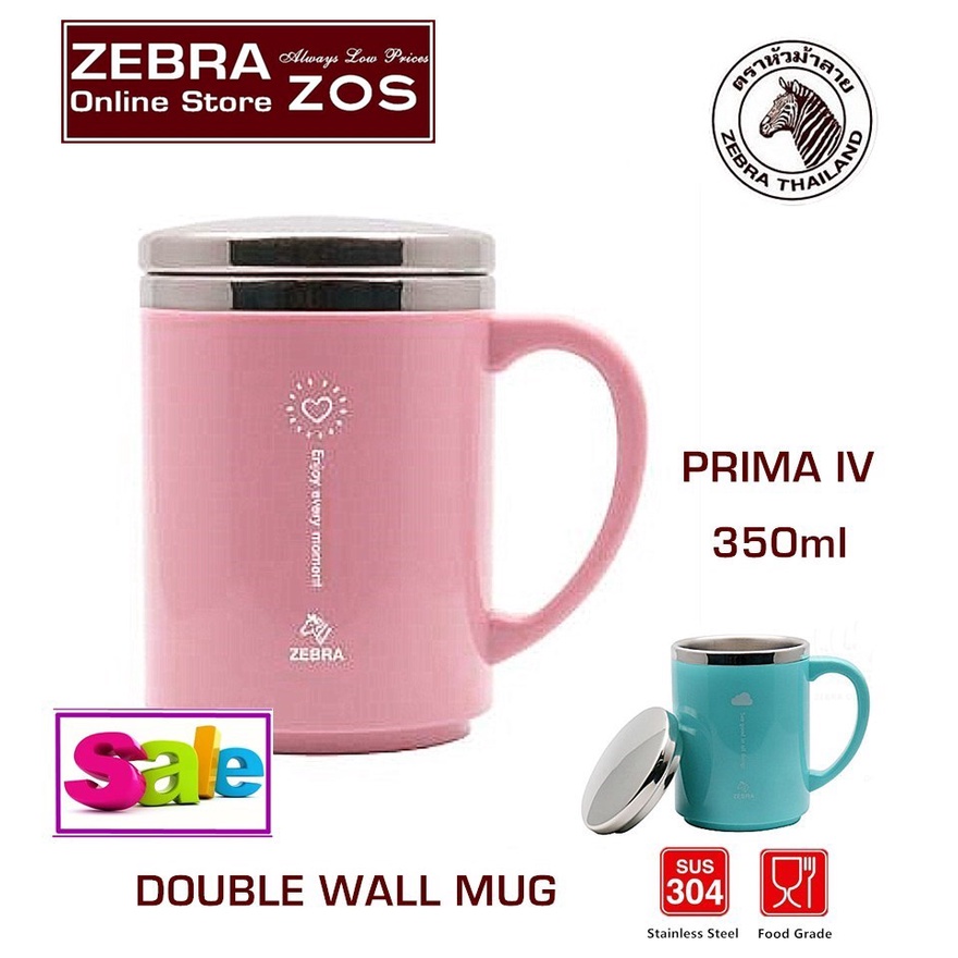 ZEBRA ONLINE STORE 12.12 SALE ZEBRA Thailand ''Prima IV'' Double Wall Mug (350ml) mug with Lid mug with cover vacuum