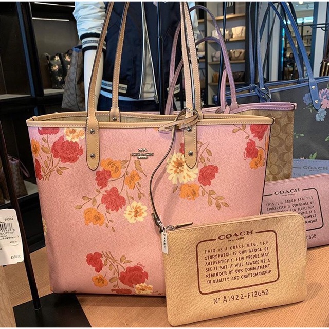 coach reversible floral tote