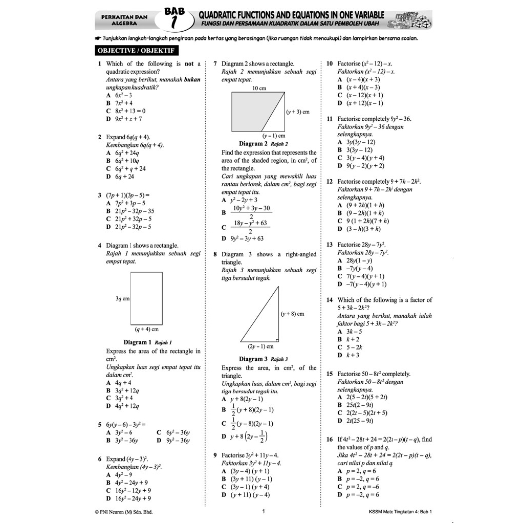 Soalan Matematik Tambahan Tingkatan 4 Kssm