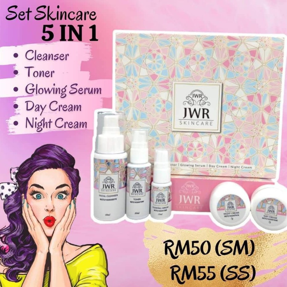 ORI HQ SET WAWA SKINCARE 5 IN 1 | JWR SKINCARE 5 IN 1 ORI HQ SET KECANTIKAN WAJAH SKINCARE VIRAL