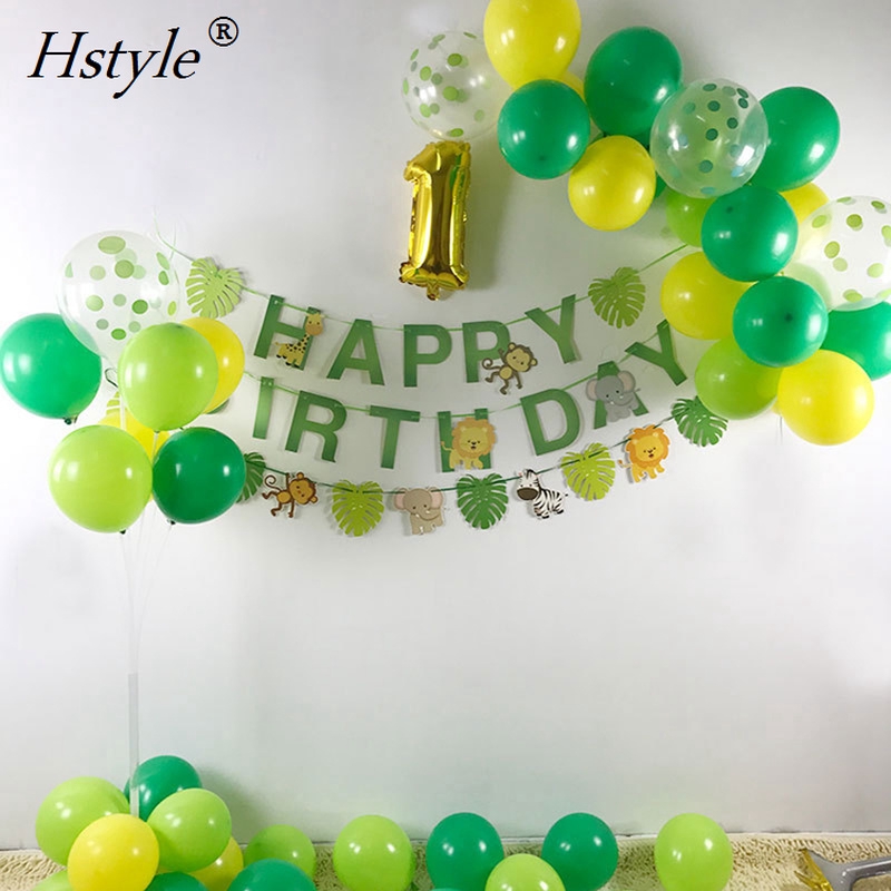 Animal Banner Birthday Jungle Party Safari Theme Balloons