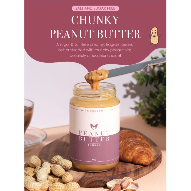 Chunky Peanut Butter (Sugar & Salt-Free) 380g