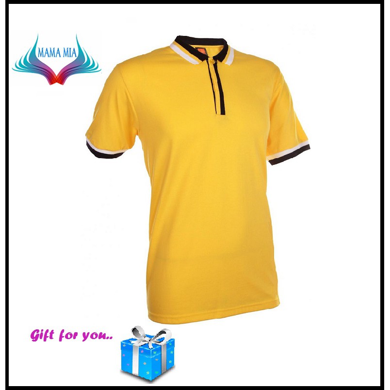  Baju  Kolar Polo  Shirt OREN SPORT SJ04 Yellow Shopee  