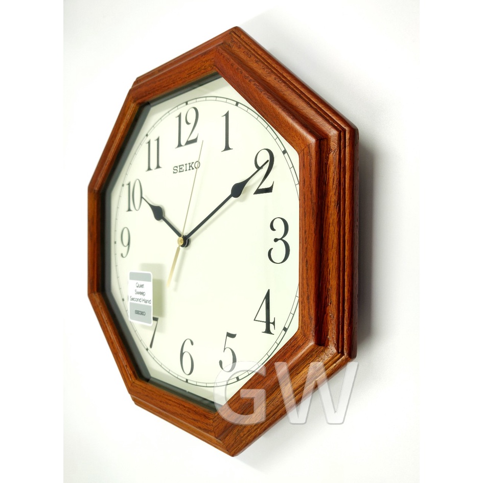 100% ORIGINAL SEIKO Octagon Quiet Sweep Wooden Wall Clock QXA529 (QXA529B)  [Jam Dinding Kayu] Malaysia | Shopee Malaysia