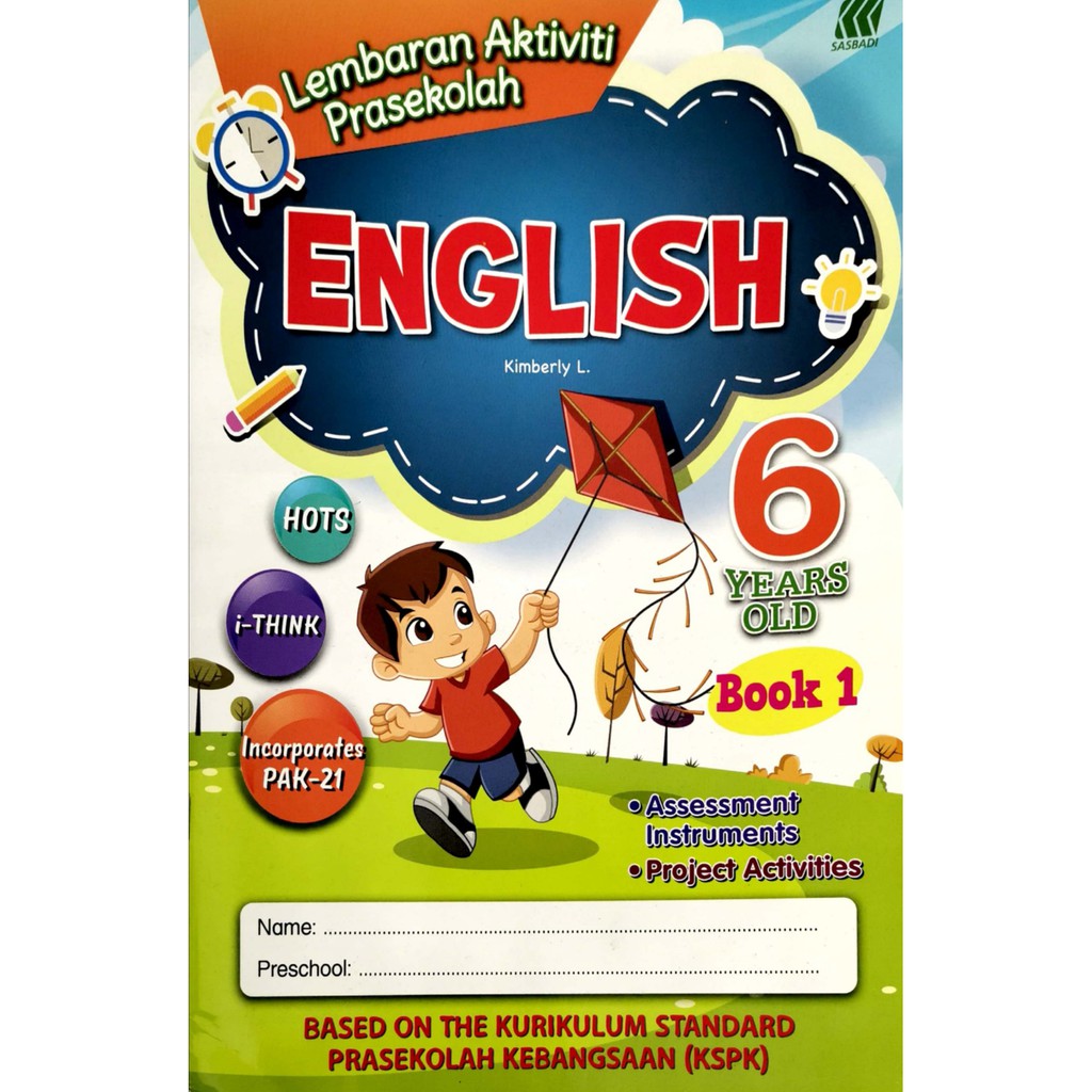 Lembaran Aktiviti Prasekolah 6 Tahun English Book 1 | BeeCost