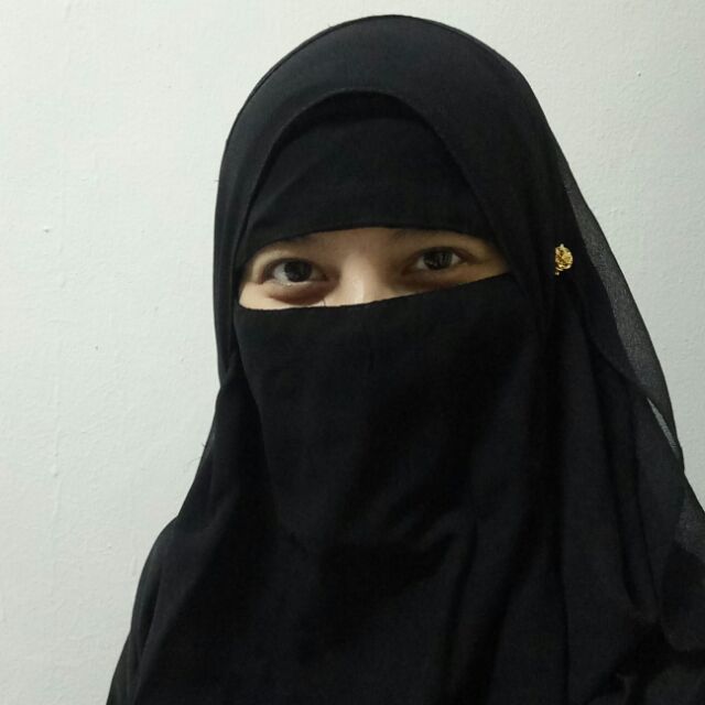 Niqab purdah black one layer free inner tudung | Shopee Malaysia