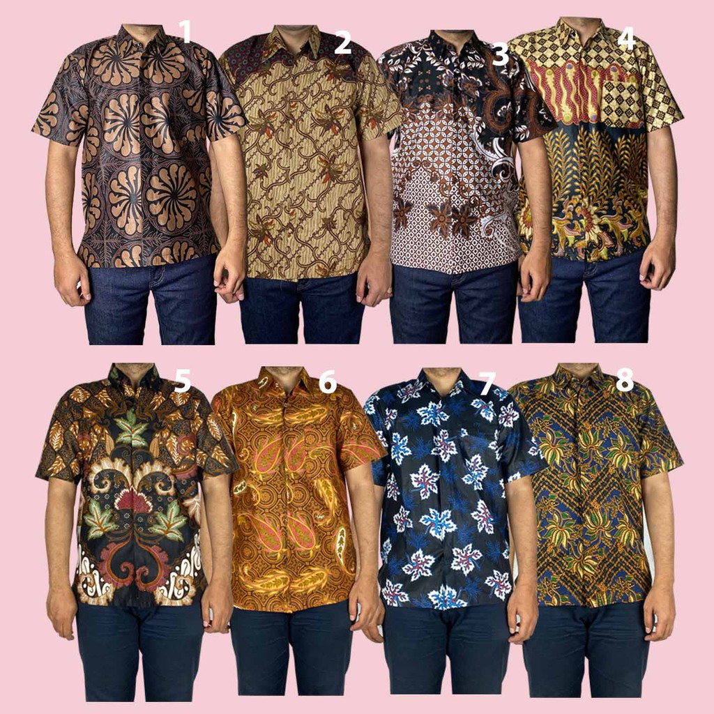 Kemeja Batik Indonesia Lelaki Batik Jawa Baju Batik Indonesia (M-XL)