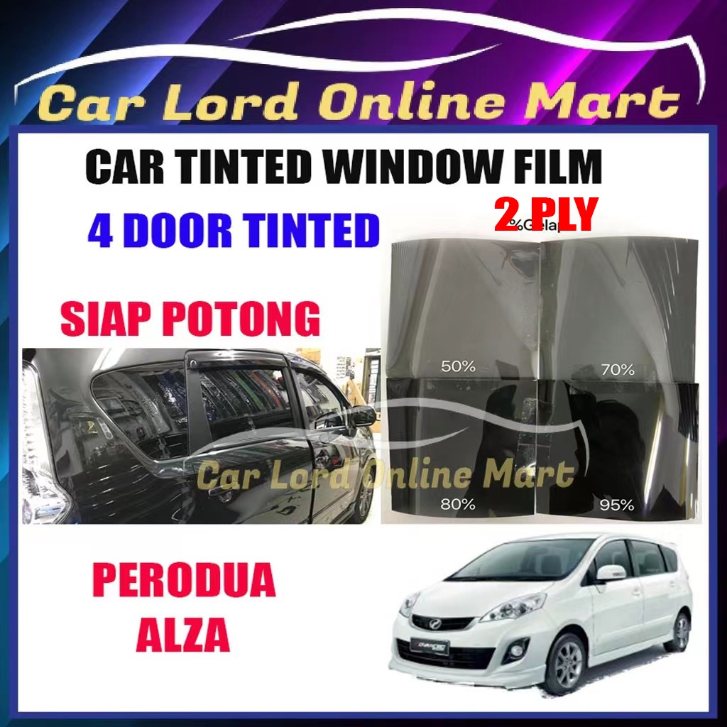 Perodua Alza 4 Door Tinted 2ply Uv 99 Hitamgelap 30 50 65 80 95 Siap Potong Car Tinted 6068