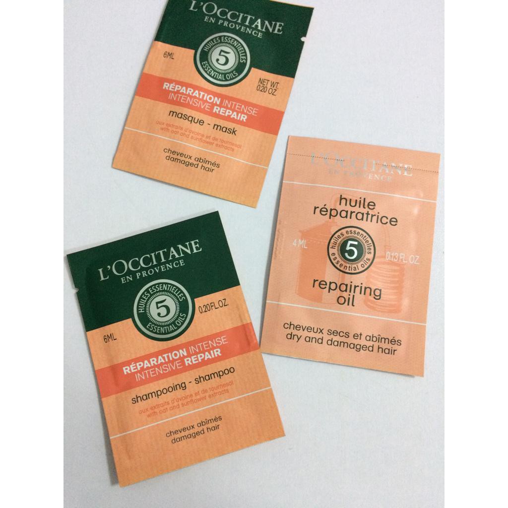 L Occitane Aromachologie Intensive Repair Shampoo Mask 6ml Hair Oil 4ml Enriched Infused Oil 1ml Trial Size Shopee Malaysia