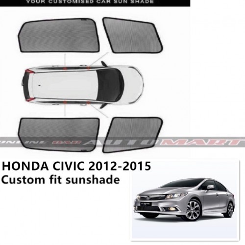 Custom Fit OEM Sunshades/ Sun shades for Honda Civic (new) Year 2012-2015 - 4pcs