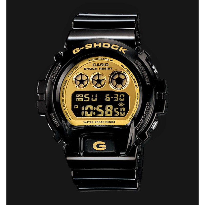 g shock black and gold digital