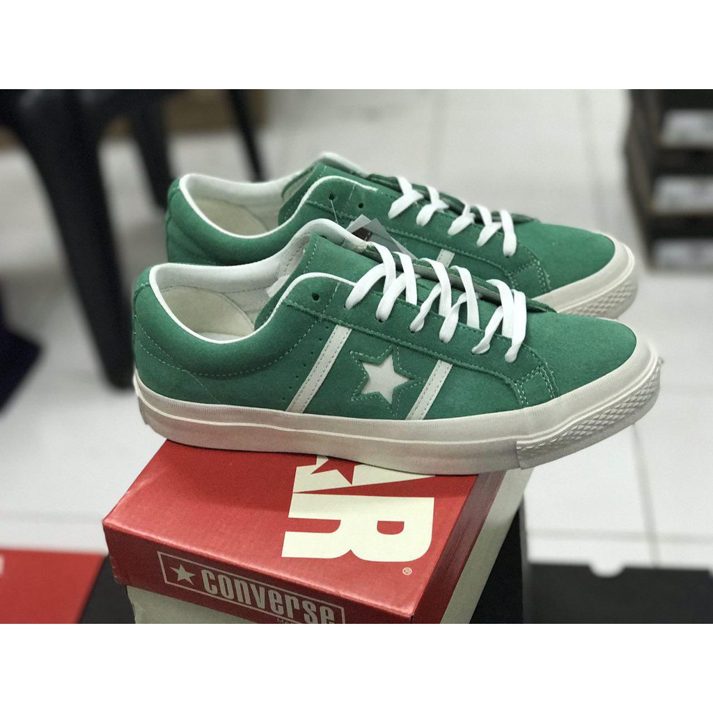 converse one star suede green