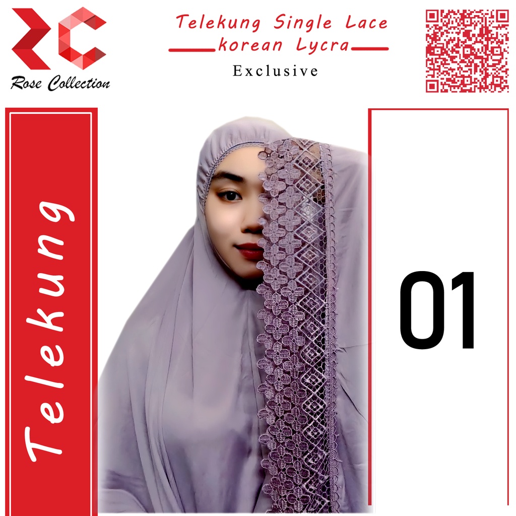 Telekung Single Lace Korean Lycra Exclusive / Single Lace / Korean ...