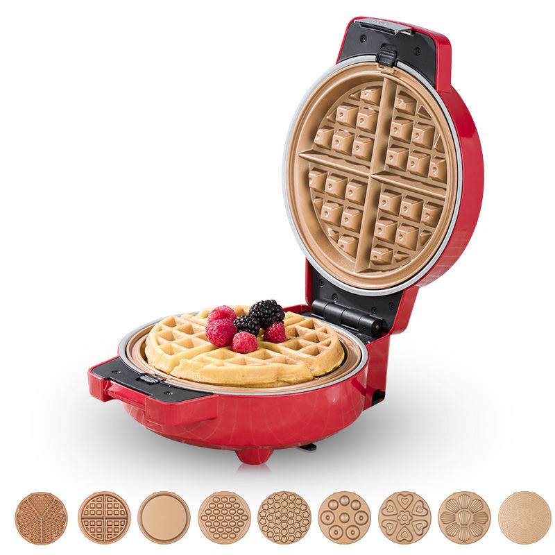 华夫饼机蛋糕机烤盘 Electric Breakfast Maker Sandwich Waffle Muffin Machine Snack DIY Bakeware Pancake Machine