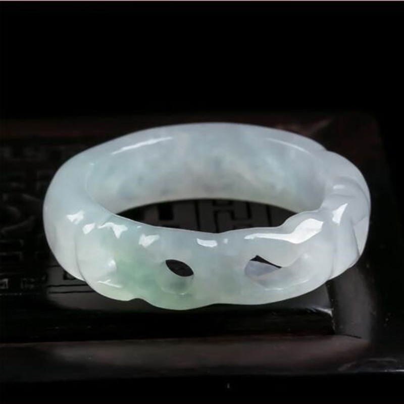 Real Burma Jadeite Rings Men Women Ice Jade Band Healing Gemstone Jewelry Natural Myanmar Emerald Ring Girlfriend Boyfriend Gift