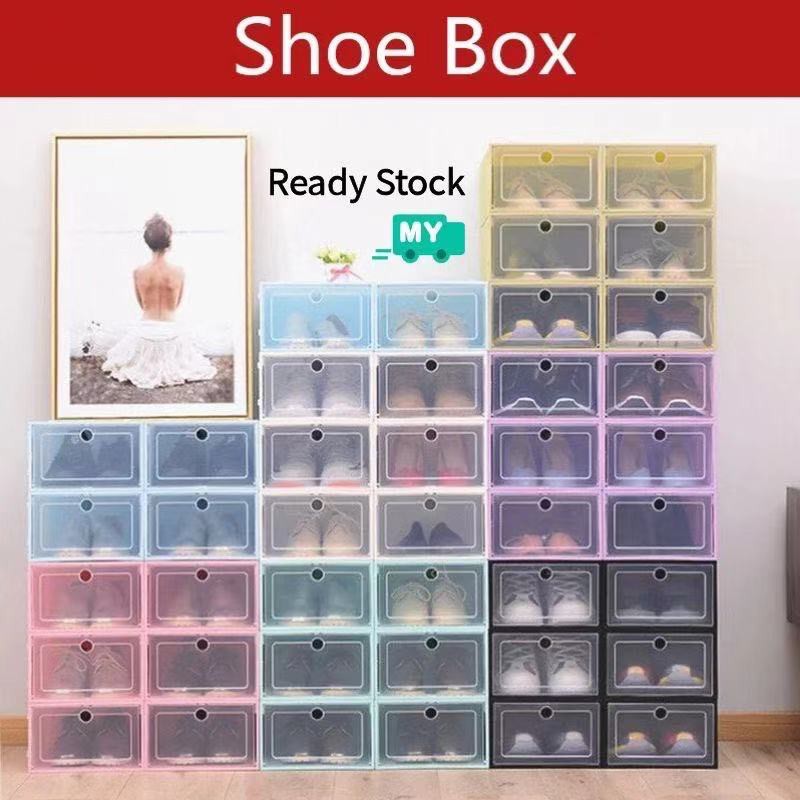 Ready Stok Msia Stackable Shoe Box Shoes Rack Organizer Attachable Storage Box Shoe Cabinet Lazada