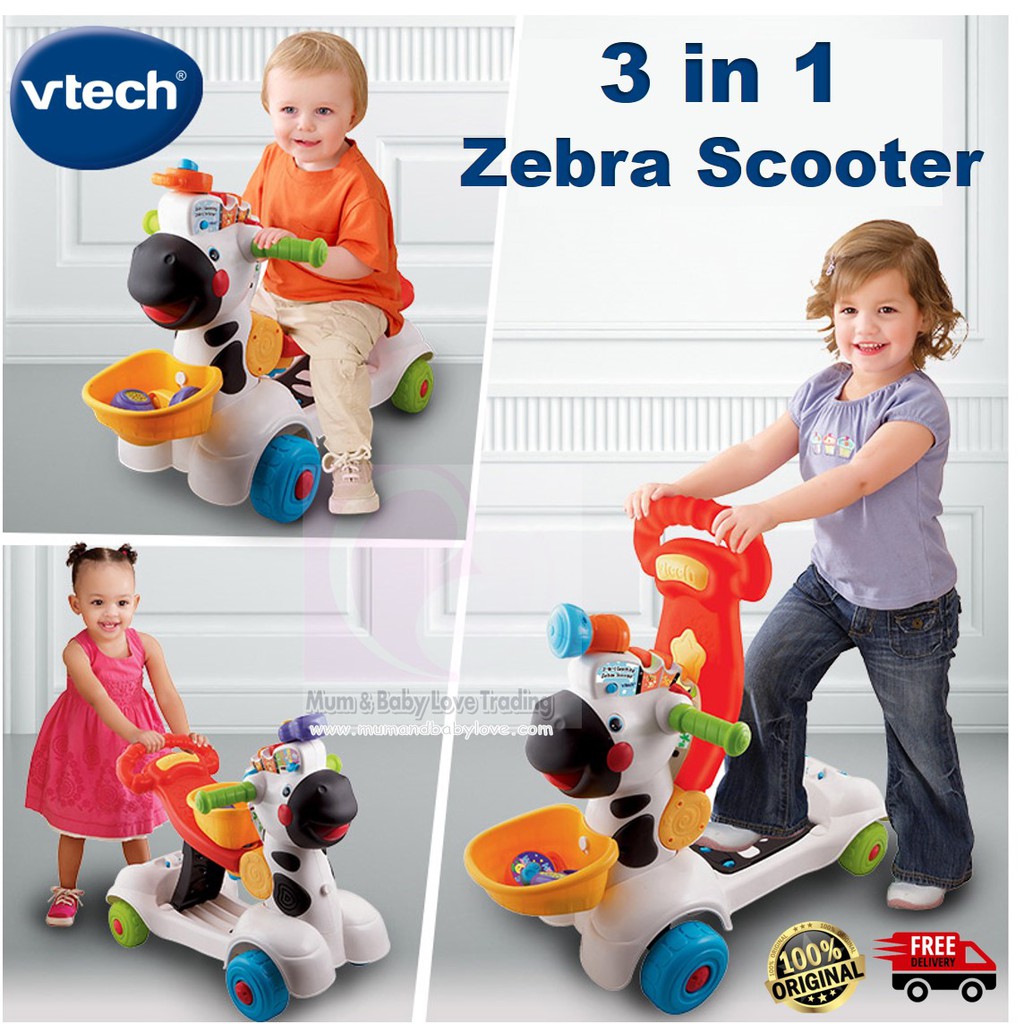 vtech 3 in 1 zebra scooter asda