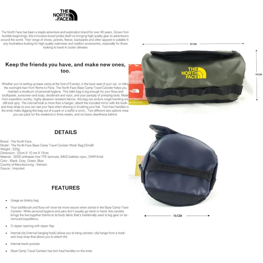 north face wash bag small