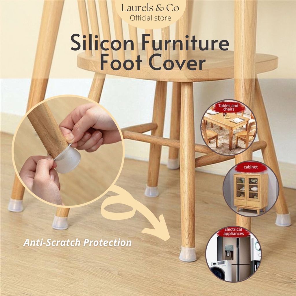 LAURELS Silicone Chair & Table Leg Cover Foot Cover AntiSlip Furniture