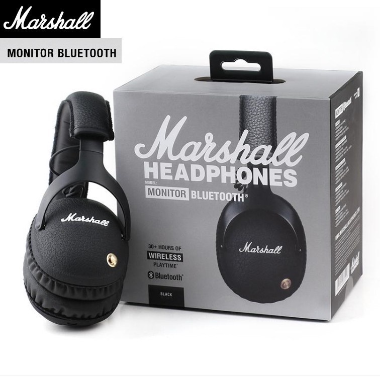 Marshall Monitor Bluetooth headphones OverEar Wired Headset Mic Remote