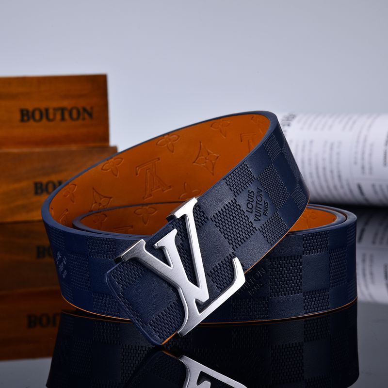 New LV Men's Belt Belt Belt Belt Men Business Belt Suit Belt First Layer Cowhide Belt