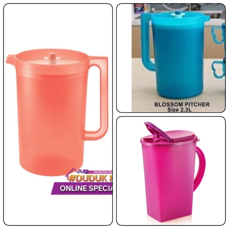 Tupperware Giant Pitcher Blossom Pitcher 2L and Purple Royale Pitcher 1.4L new item ready stock