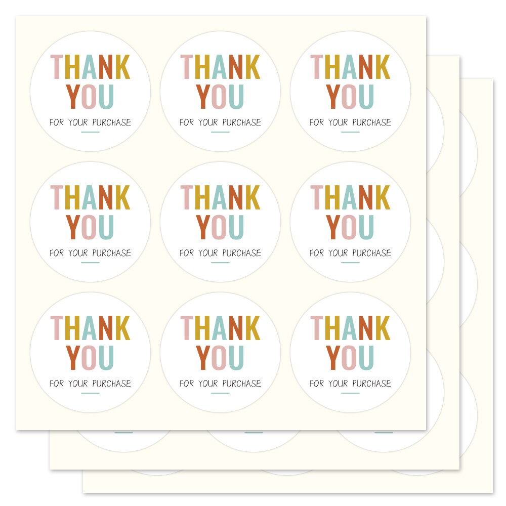 100Pcs Thank You Stickers Seal Labels Rolls For Small Business Decor ...