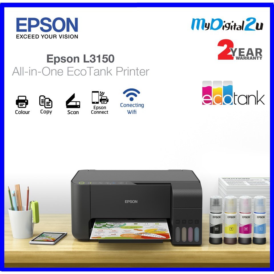 Epson Ecotank L3150 Wifi All In One Ink Tank Printer Shopee Malaysia 4230