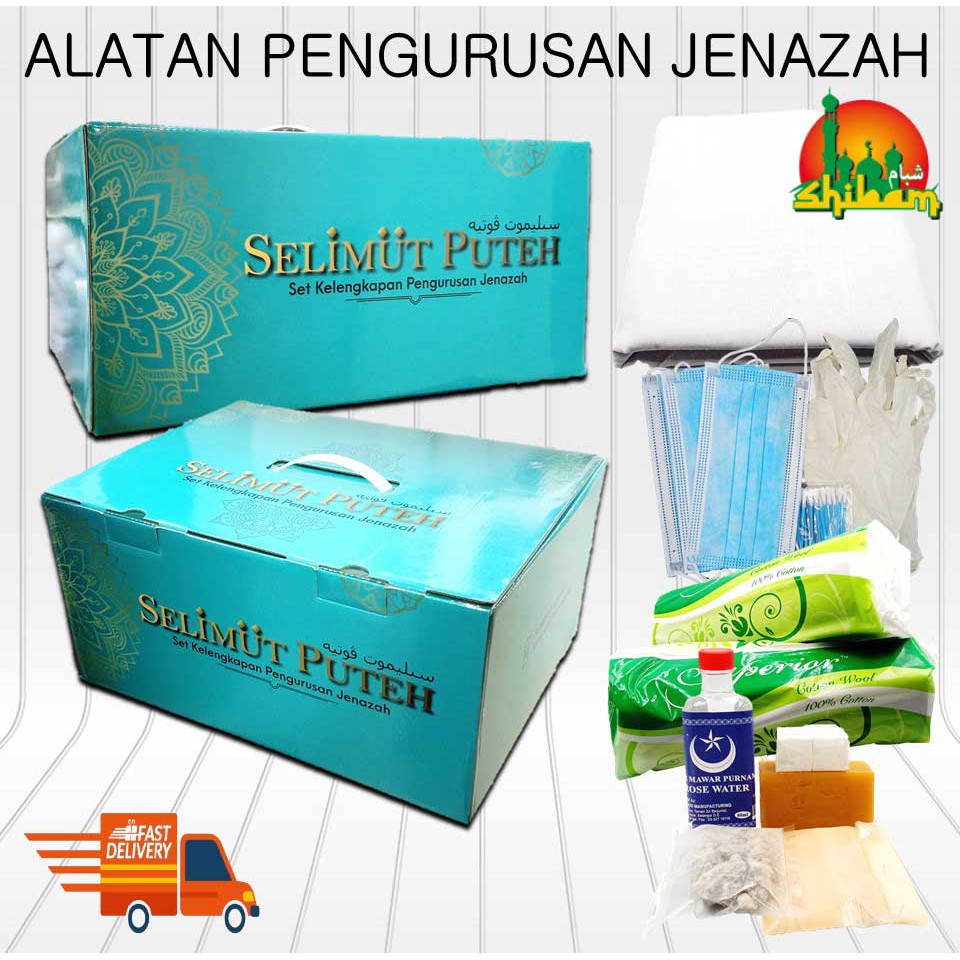 Set Kelengkapan Jenazah Lelaki dan Wanita Kit Lengkap Pengurusan Mayat Kain Kafan Kapan Islam Muslim Muslimah