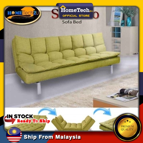 【Ready Stock Msia】Santillo Queen Size Fabric Sofa Bed (Limeade)