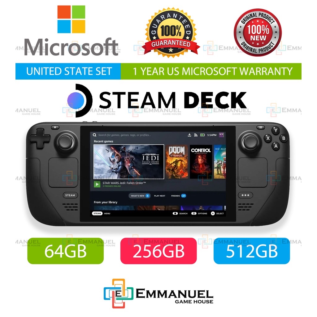 Microsoft Original SteamDeck (Steam Deck) Handheld Gaming Console ...