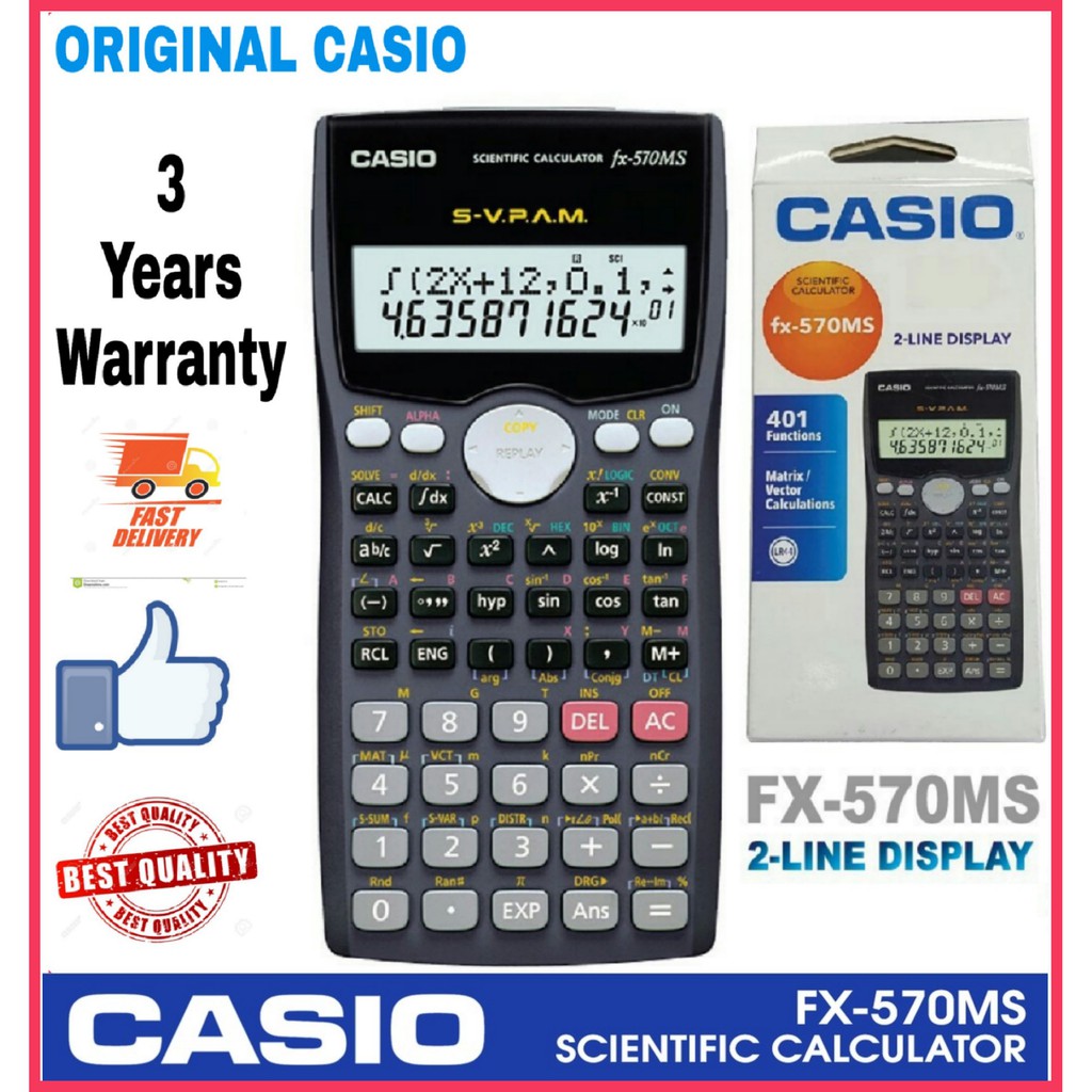 Ready Stock In Malaysia Casio Fx 570ms Sciencetific Calculator Shopee Singapore