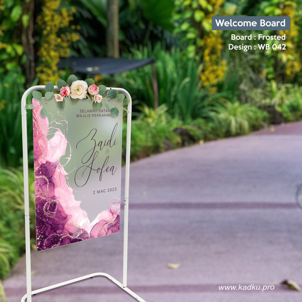 Frosted + Element Board Custom Acrylic, Wedding Signage