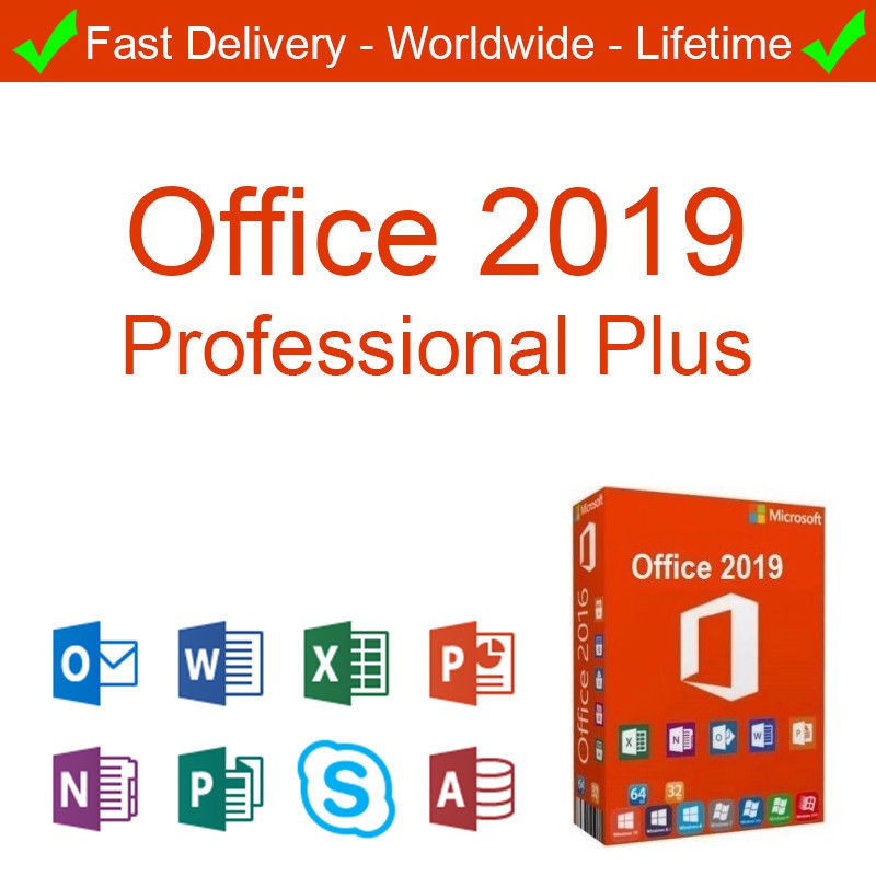 Microsoft Office Professional Plus 2019 Genuine 32 64 Bit License